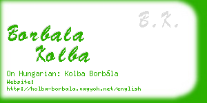 borbala kolba business card