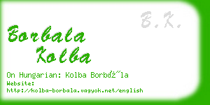 borbala kolba business card